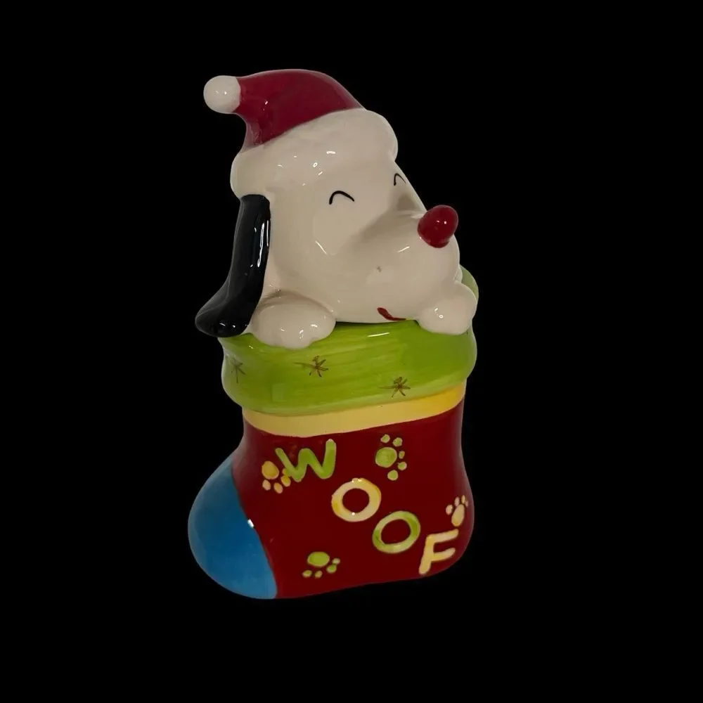 Festive Dog in Stocking Snack Jar